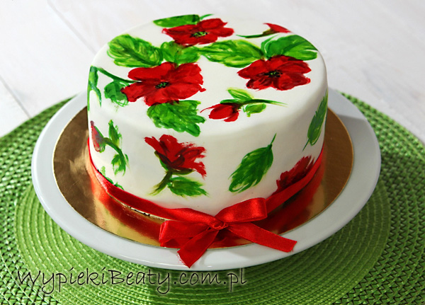 malowany tort makowy
