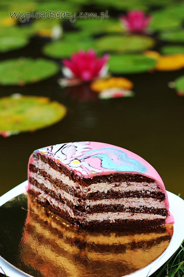 Czekoladowo-malinowy tort