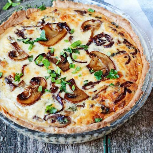 tarta wiejska z pieczarkami