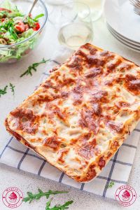 Lasagna on tortillas Italian lasagna with minced meat