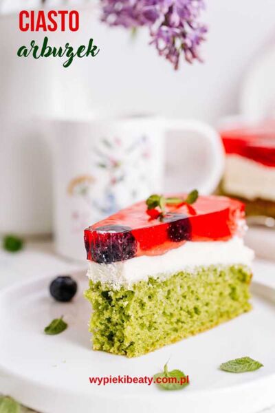 spinach watermelon cake with jelly