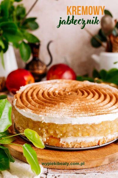 creamy apple pie with whipped cream