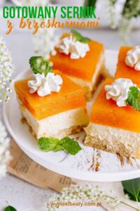 Lemon cheesecake with blueberries peach cooked cheesecake with jelly