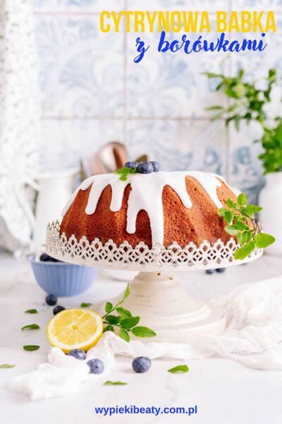 lemon blueberry cake with lemon glaze
