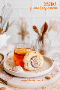 a cookie and a glass of tea