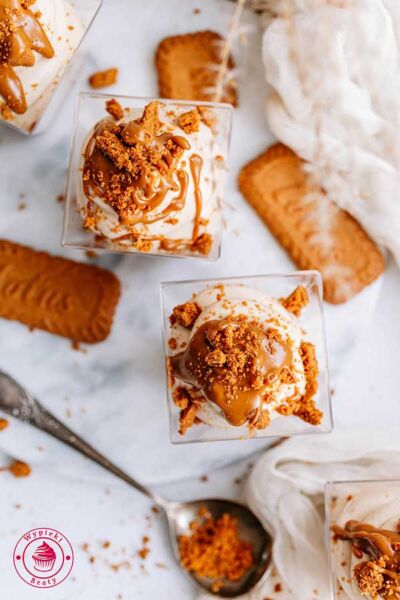 no bake biscoff cheesecakes in a jar