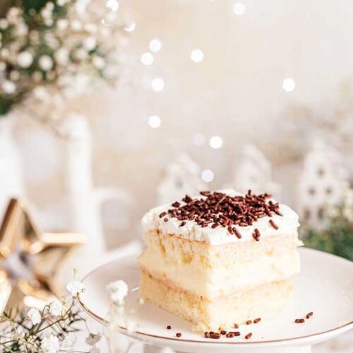 a piece of cake on a plate