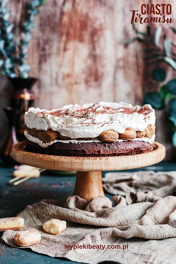 a cake on a wooden stand