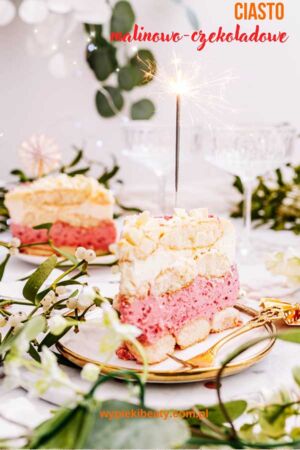 a slice of cake with a sparkler