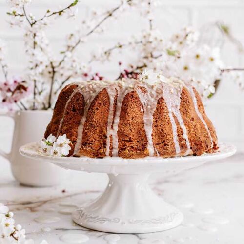 a bundt cake on a plate