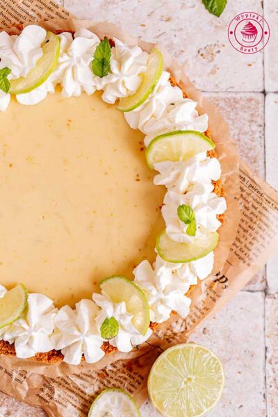 widok od góry na key lime pie