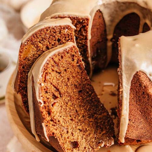 prosta i szybka babka z dyni z kawą i kawowym lukrem