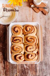 Raspberry Coffee Cake yeast tiramisu rolls with coffee filling and mascarpone glaze