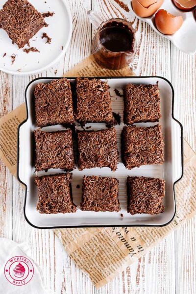 dubai style brownie with kadayif and nutella