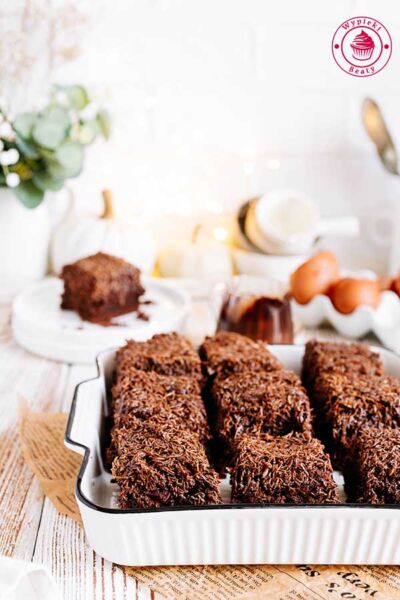 chrupiące ciasto brownie z nutellą i kadayif