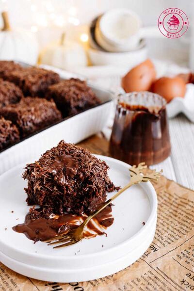 chrupiące czekoladowe ciasto z masą kadayif