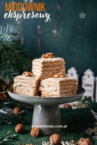Delicious chocolate 3bit expres cake with walnut cream