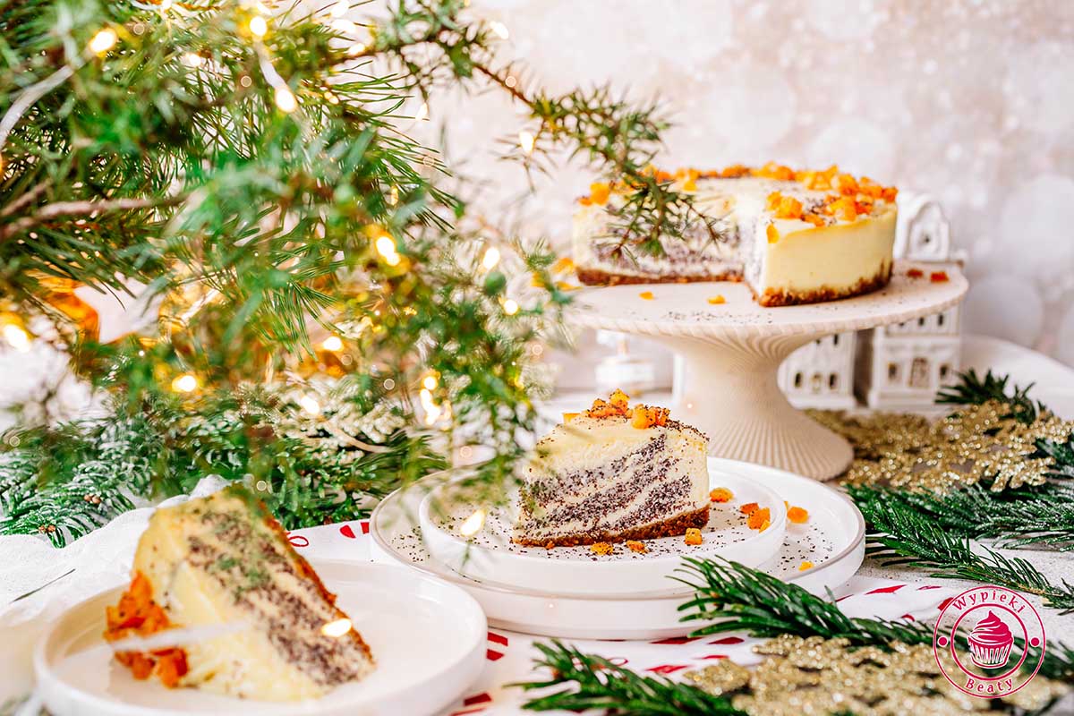 przepis na prosty świąteczny sernik makowa zebra z makiem i białą czekoladą