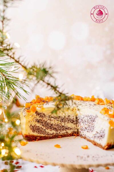 home made cheesecake with poppy seeds and white chocolate przepis na sernik zebra z białą czekoladą i makiem