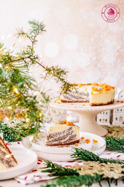 elegancki i prosty sernik z białą czekoladą i masą makową sernik z makiem i białą czekoladą na boże narodzenie prosty przepis krok po kroku