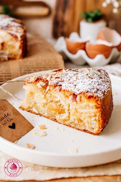 przepis na proste i szybkie ciasto z jabłkami i mielonymi migdałami moist almond apple cake simple recipe