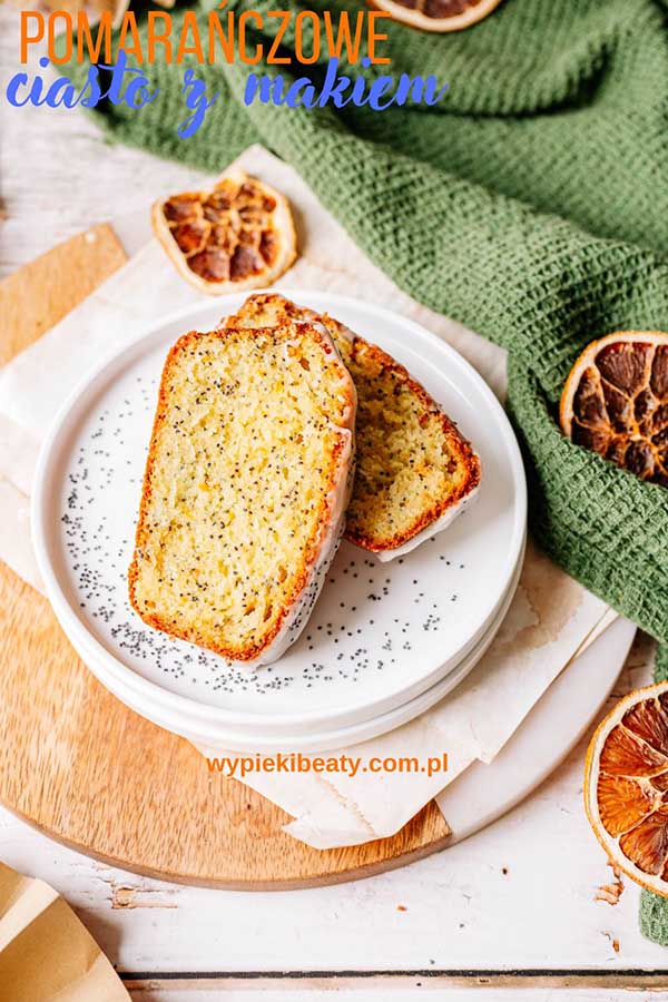 simple and quick orange cake baked with poppy seeds