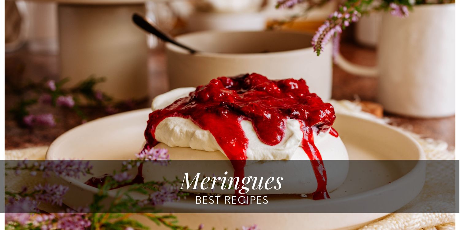 Cinnamon Meringues with Plums homemade meringes