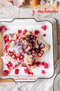Ginger Raspberry Cake quick and easy blondie with raspberries recipe