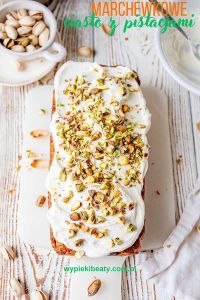 Marbled Peanut Butter Cake carrot cake baked with pistachios and served with cottage cheese cream