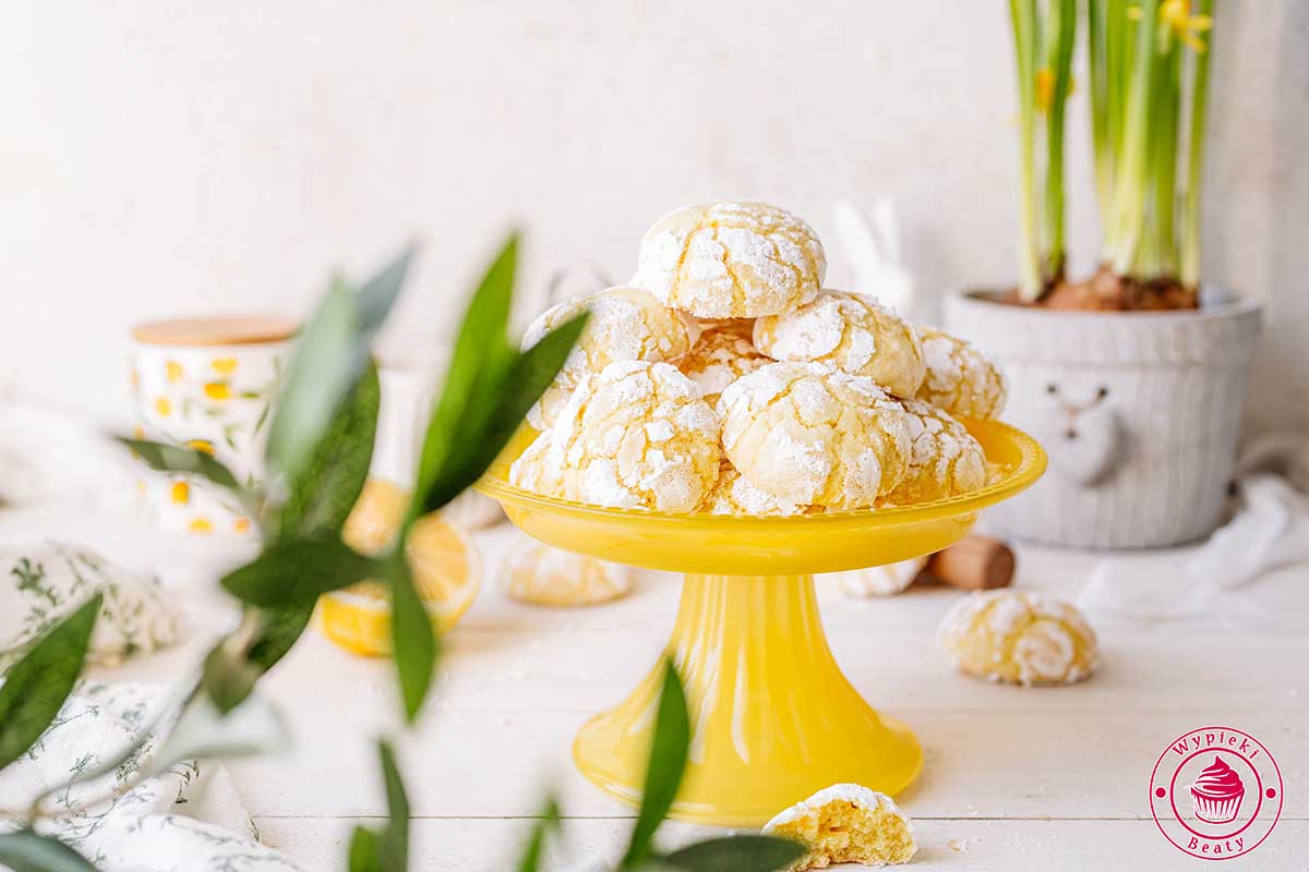 cytrynowe ciastka obtaczane w cukrze dla dzieci i nie tylko łatwe miękkie popękane ciasteczka cytrynowe dla dzieci
