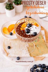 Chocolate tiramisu recipe for a quick chocolate dessert with peaches