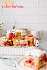 Buttermilk cake with rhubarb simple and quick creamed cake baked with rhubarb